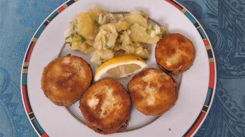 Kürbisschnitzel-und-Kartoffelsalat